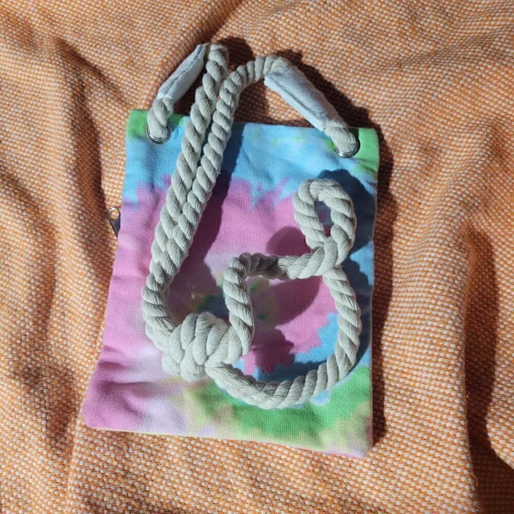 Deerfield Beach Florida Tie Dye Double Zip Rope Purse NWOT